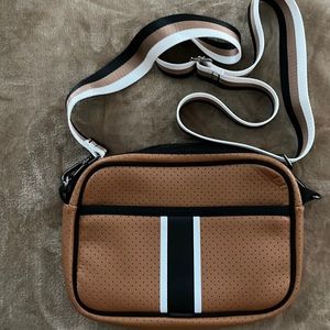 Small tan with black and white detail crossbody